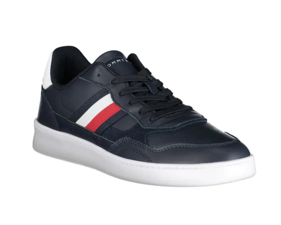 Tommy Hilfiger Menโs Blue Polyurethane Casual Sneaker