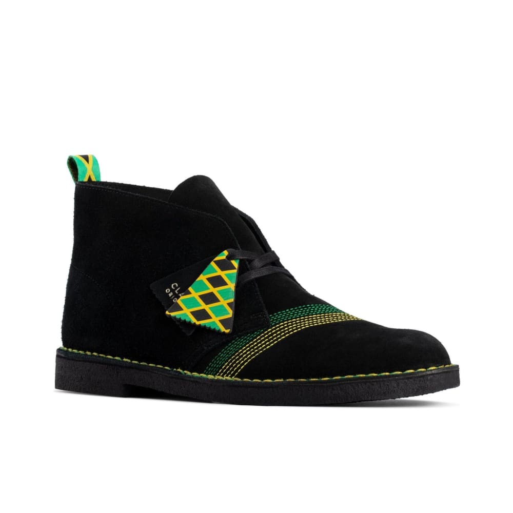 Explore Clarks Desert Boot Jamaican Bee Black Multi for Men - Don't Panic Shoes