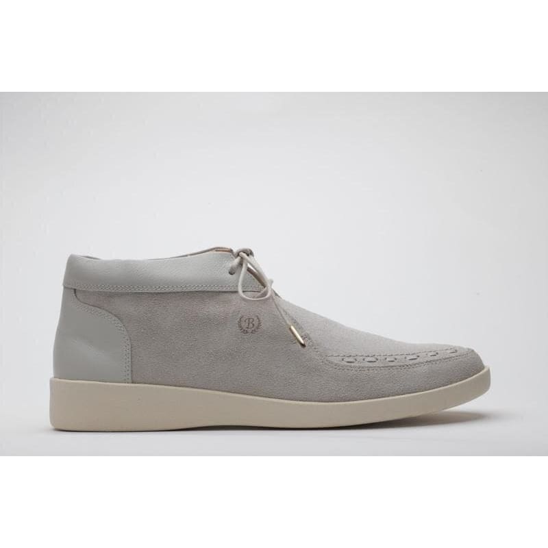 Menβs Bally Style Soho High Tops in White Suede & Leather - Don't Panic Shoes