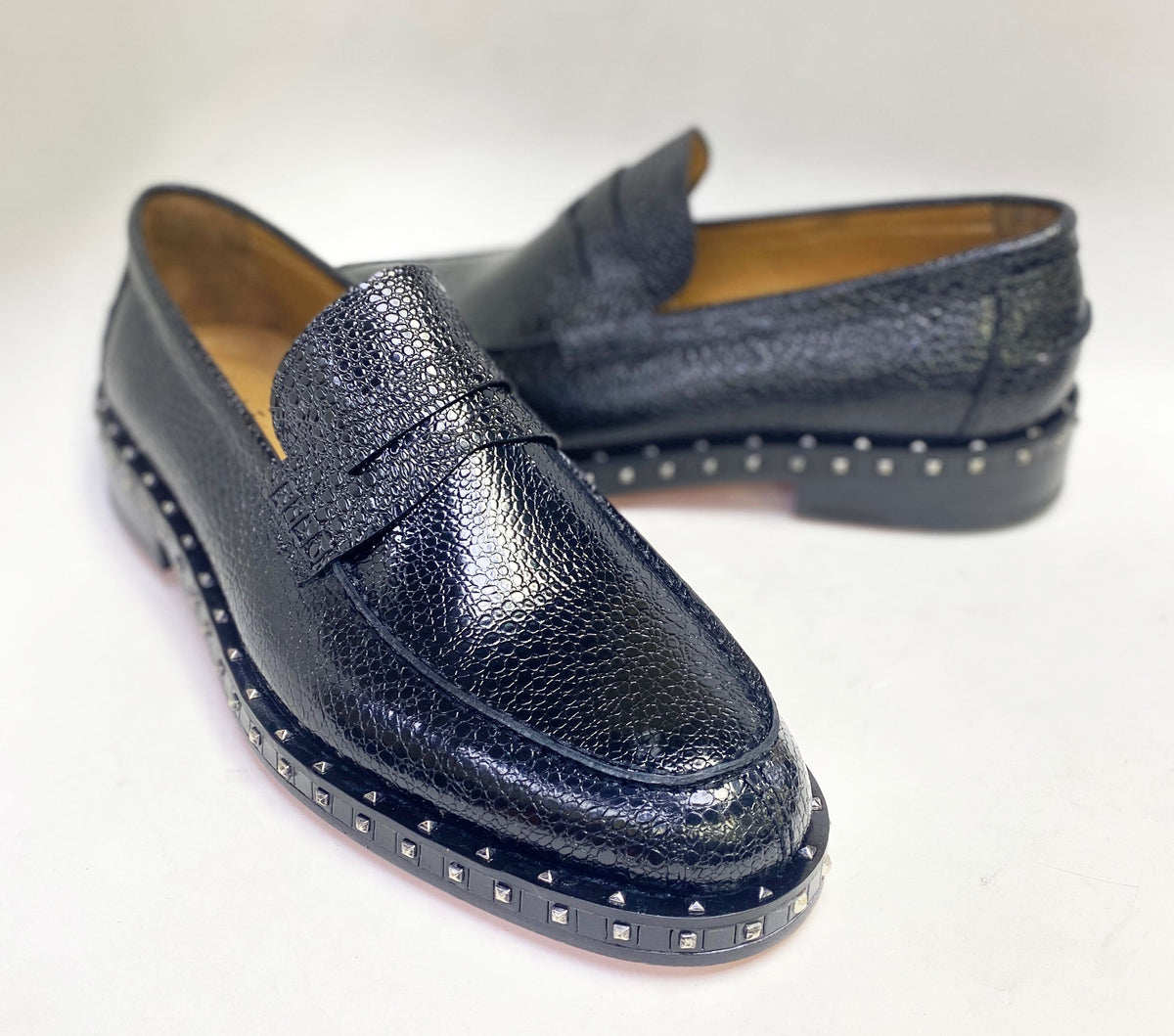 C&E Fashions C Collection Caviar Leather Loafer - Black – product view 5