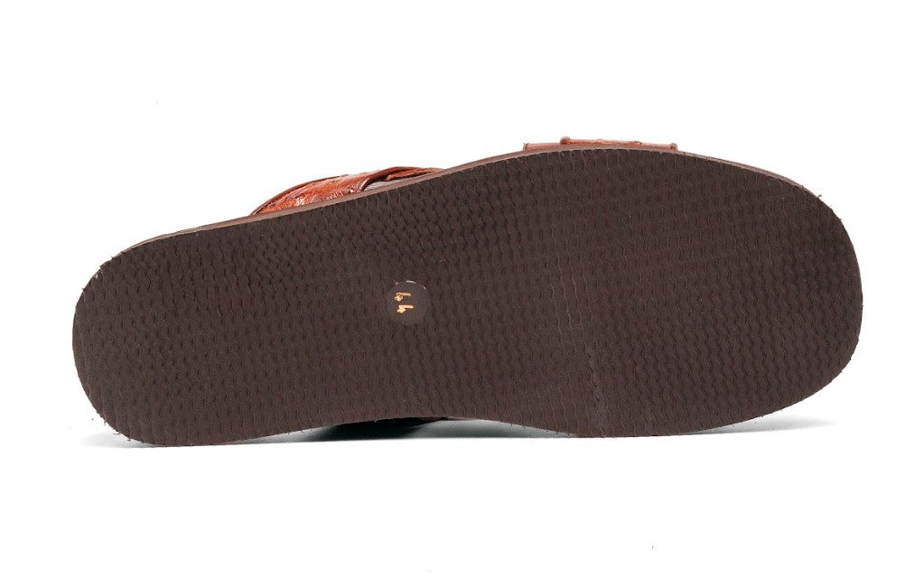 C&E Fashions C Collection Ostrich Calfskin Sandal - Tan – product view 5