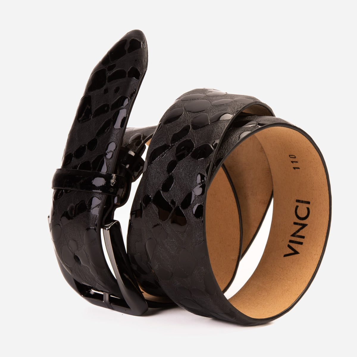 Vinci Leather The Arnold Black Leather Belt – product view 3