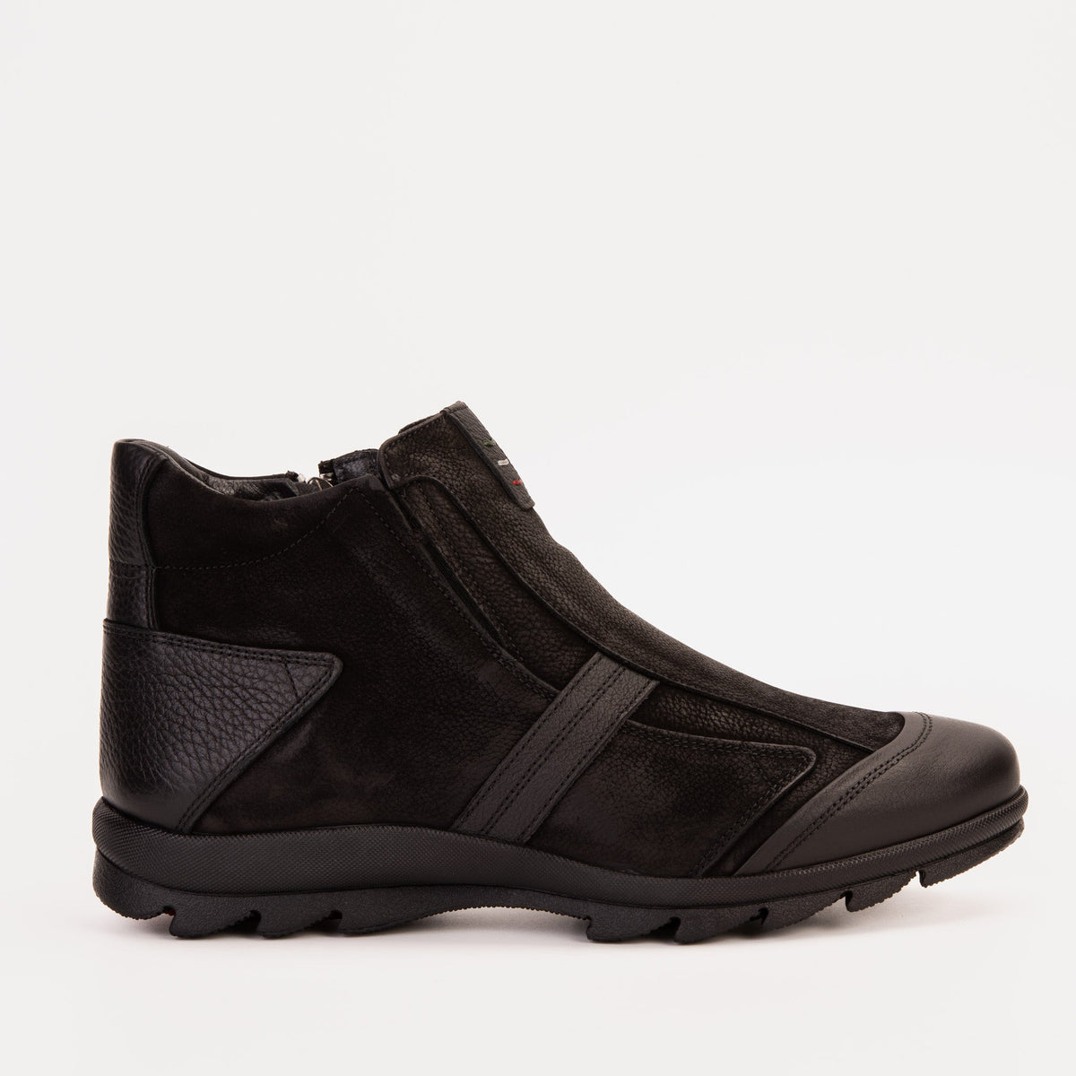 Vinci Leather The Montreal Suede Black Leather Casual Zip-Up Ankle Men Boot – product view 1