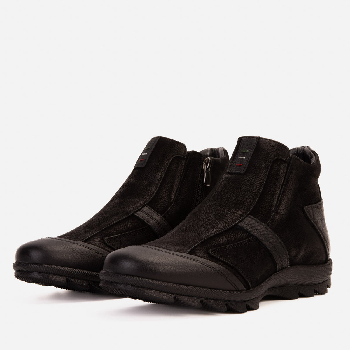 Vinci Leather The Montreal Suede Black Leather Casual Zip-Up Ankle Men Boot – product view 2