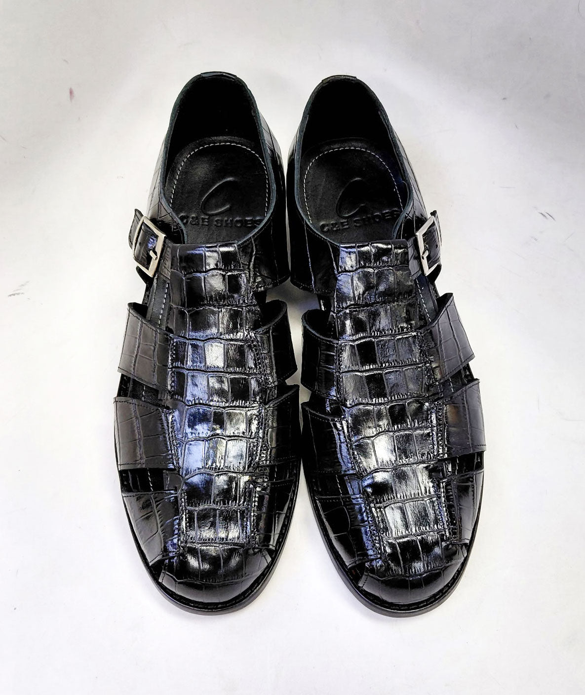 C&E Fashions C Collection Crocodile Sandal - Black – product view 4