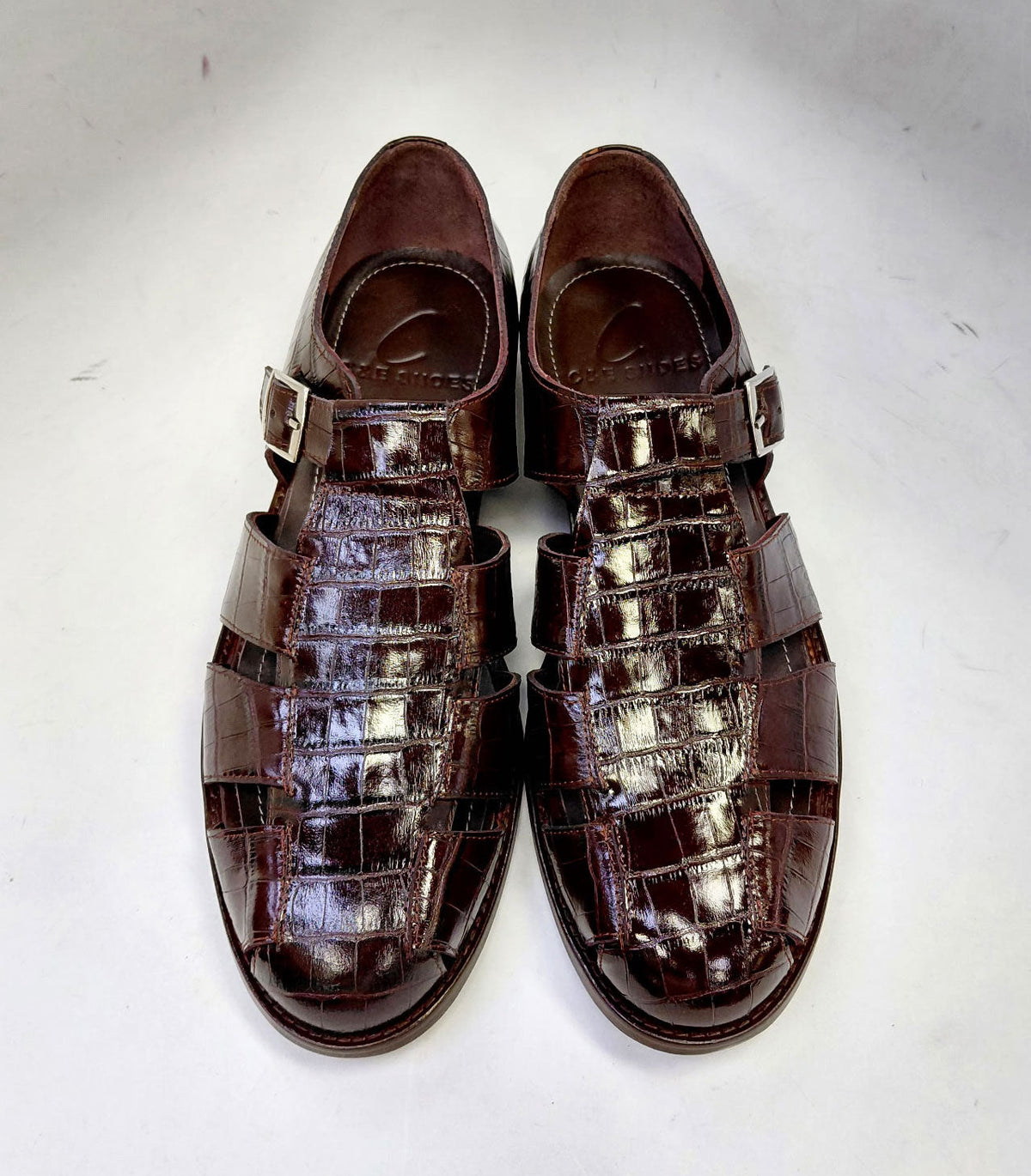 C Collection Crocodile Sandal - Brown