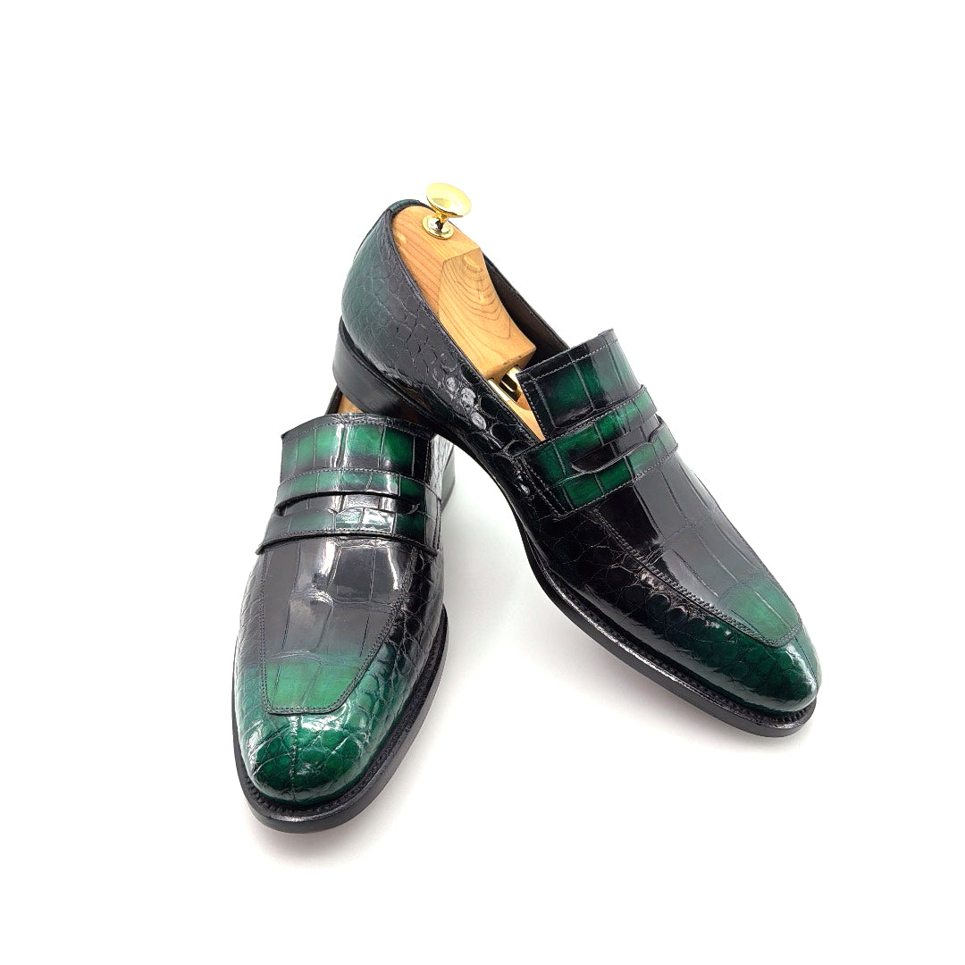 C&E Fashions Maurice Mirage Custom Made Alligator Loafer - Green – product view 4