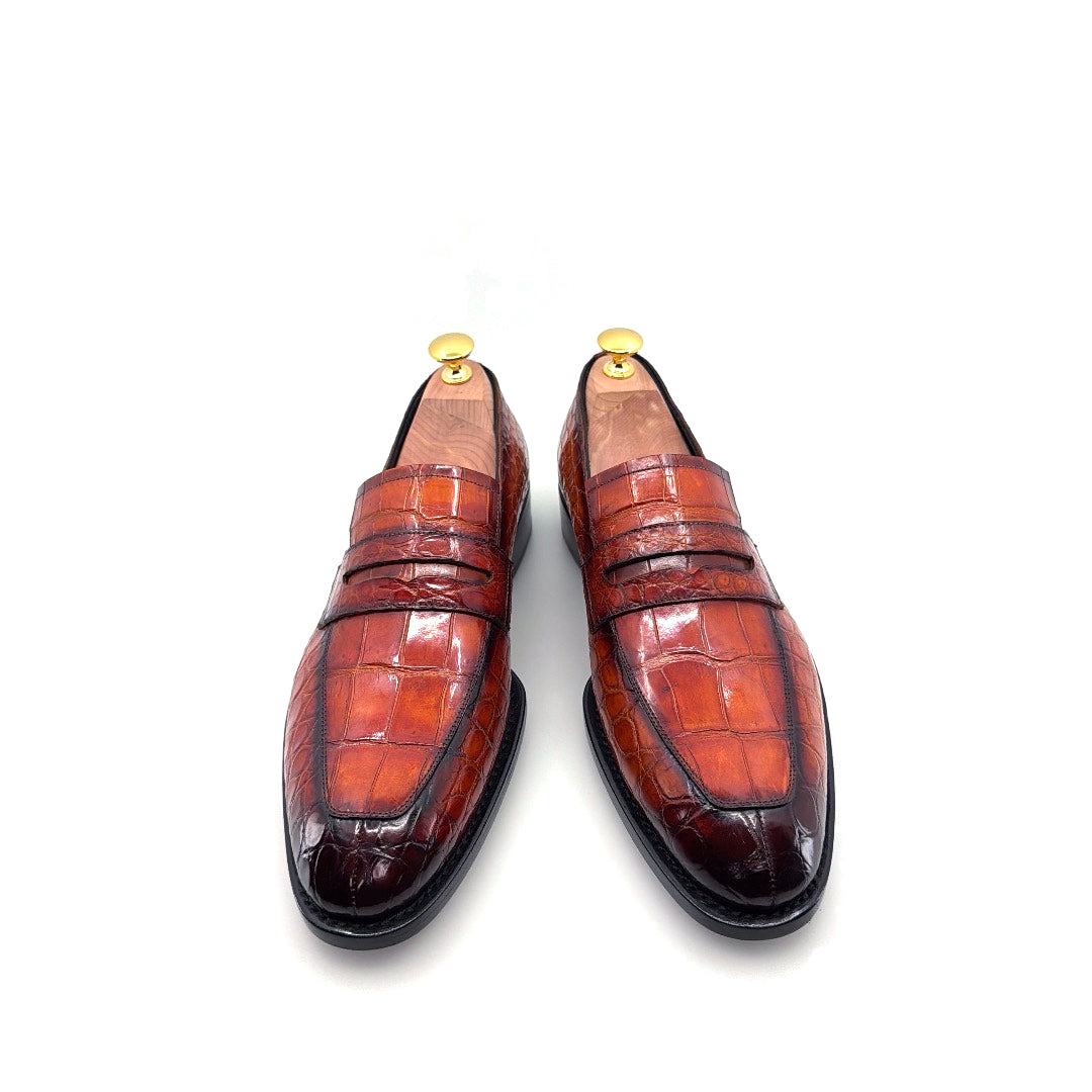 C&E Fashions Maurice Custom Made Mirage Alligator Loafer - Cognac – product view 1
