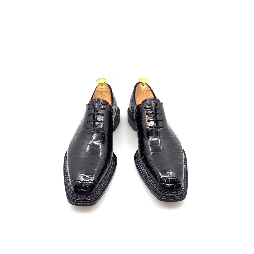 C&E Fashions Maurice Philadelphia Custom Made Alligator Oxford - Black
