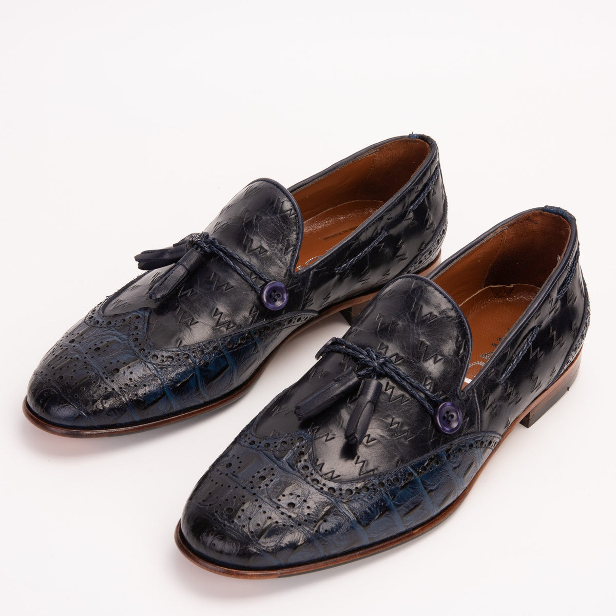 Vinci Leather The Istanbul Navy Blue Leather Tassel Loafer Men Shoe – product view 5