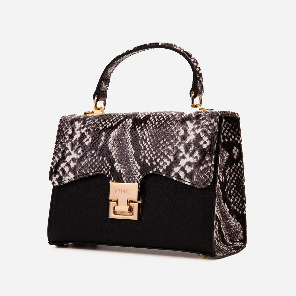 Vinci Leather The Venezia Black Leather Handbag – product view 1