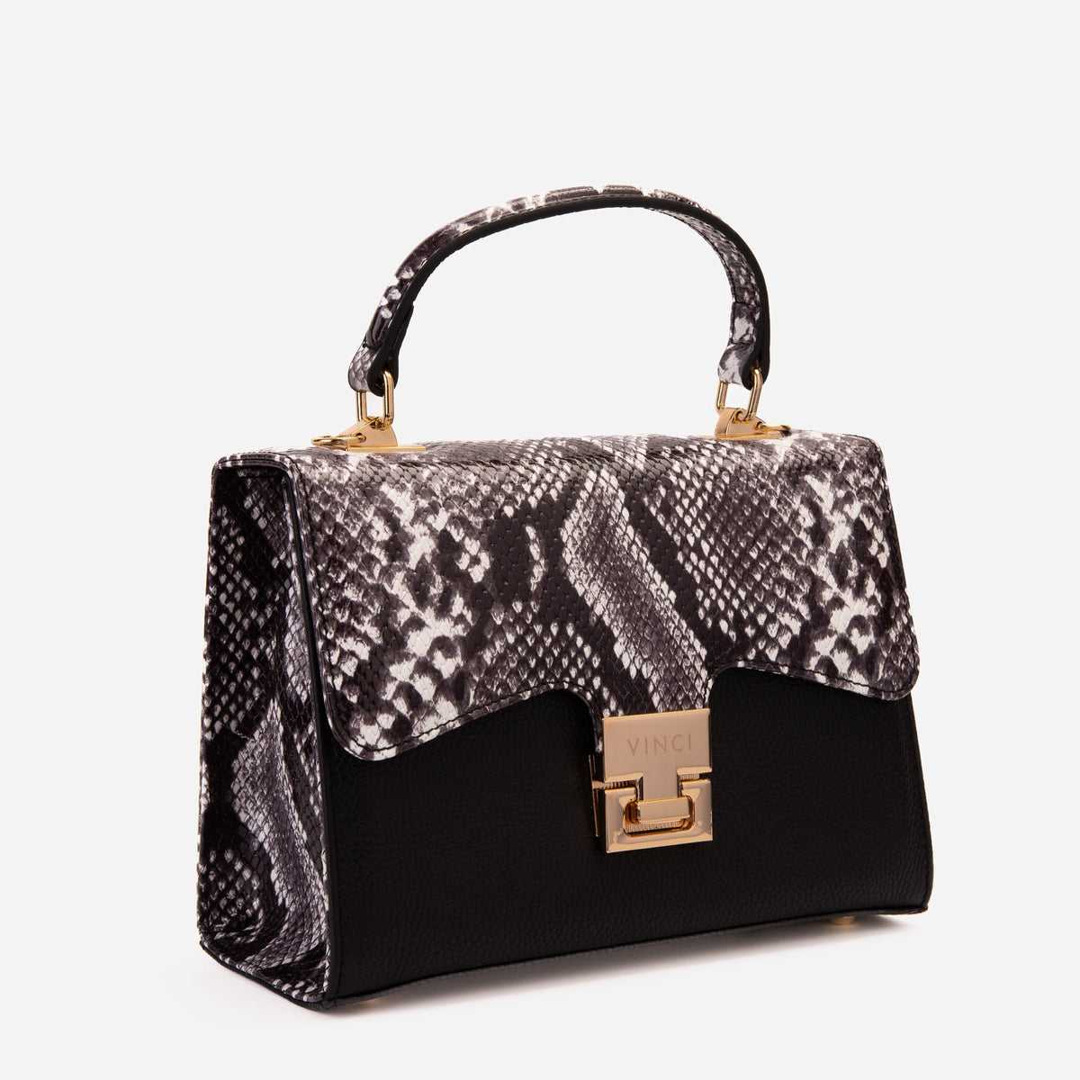 Vinci Leather The Venezia Black Leather Handbag – product view 3