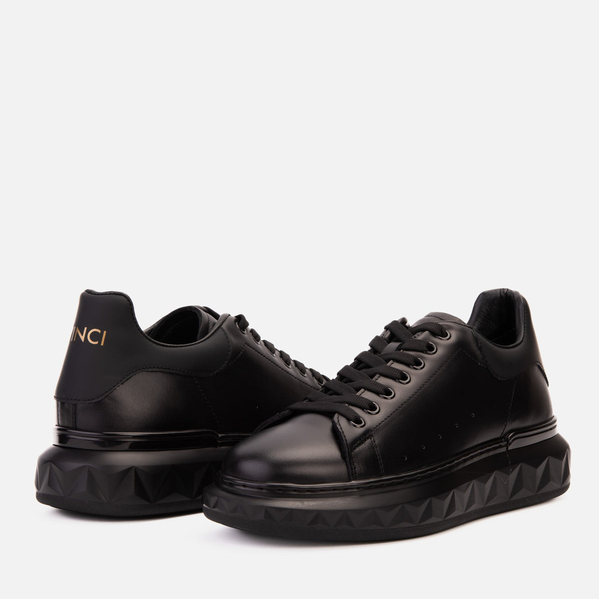 Vinci Leather The Linq Black Leather Men Sneaker – product view 6