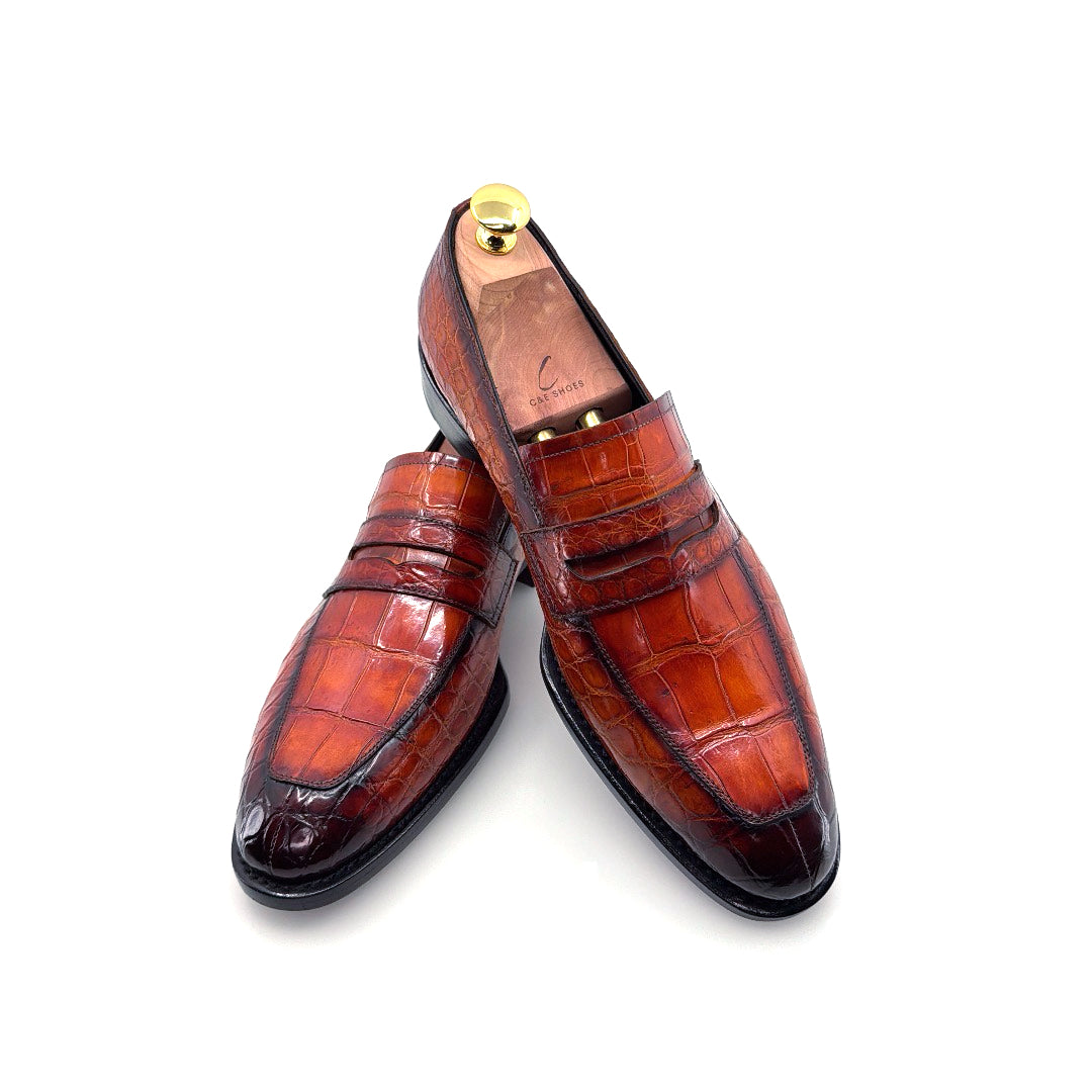 C&E Fashions Maurice Custom Made Mirage Alligator Loafer - Cognac – product view 4