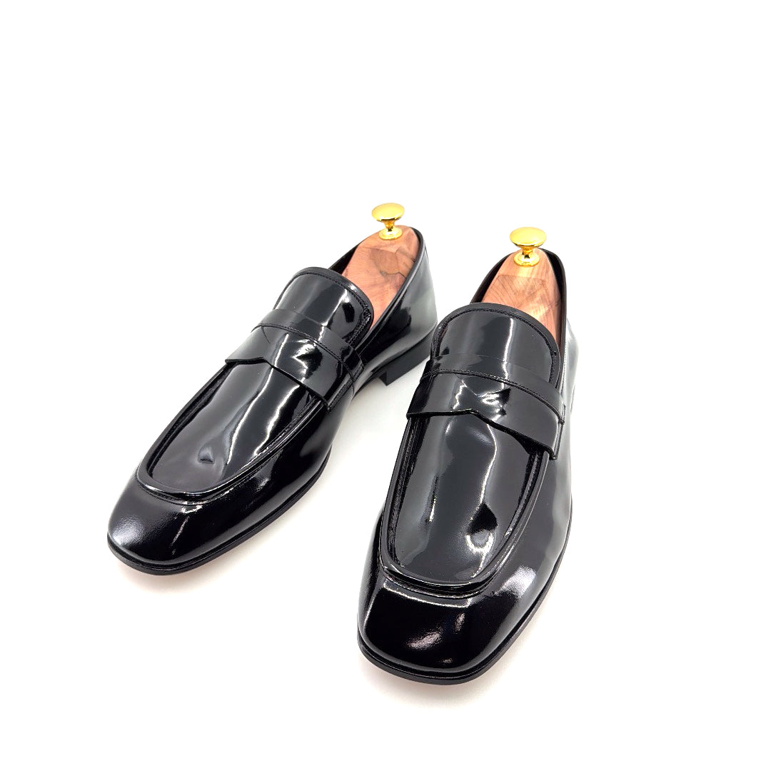 C&E Fashions C Collection Patent Leather Penny Loafer - Black – product view 2