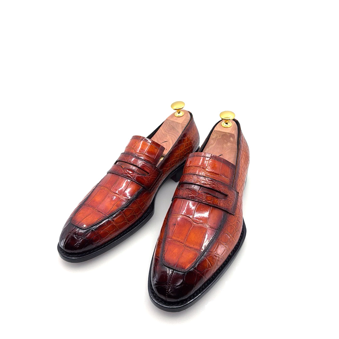C&E Fashions Maurice Custom Made Mirage Alligator Loafer - Cognac – product view 2
