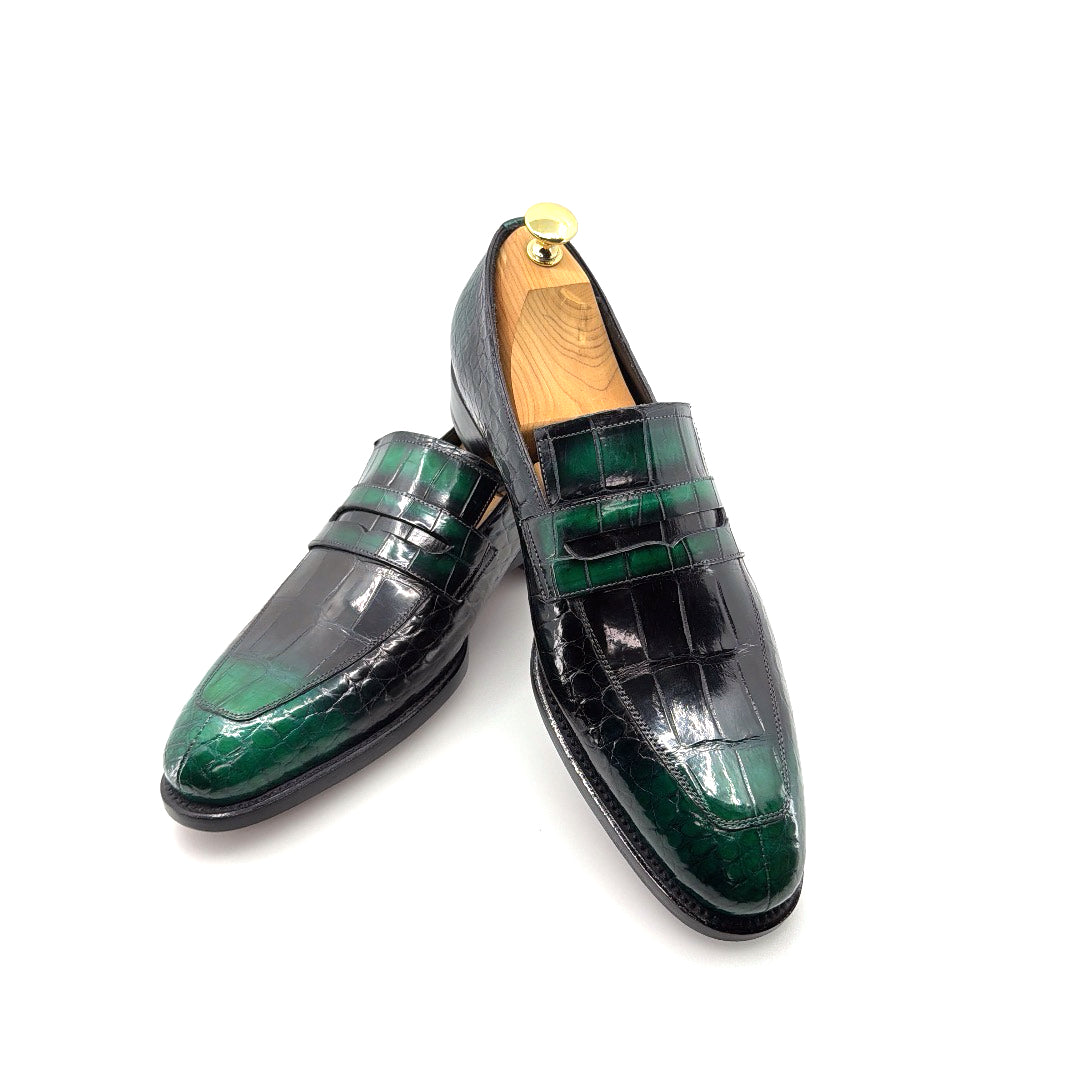 C&E Fashions Maurice Mirage Custom Made Alligator Loafer - Green – product view 5