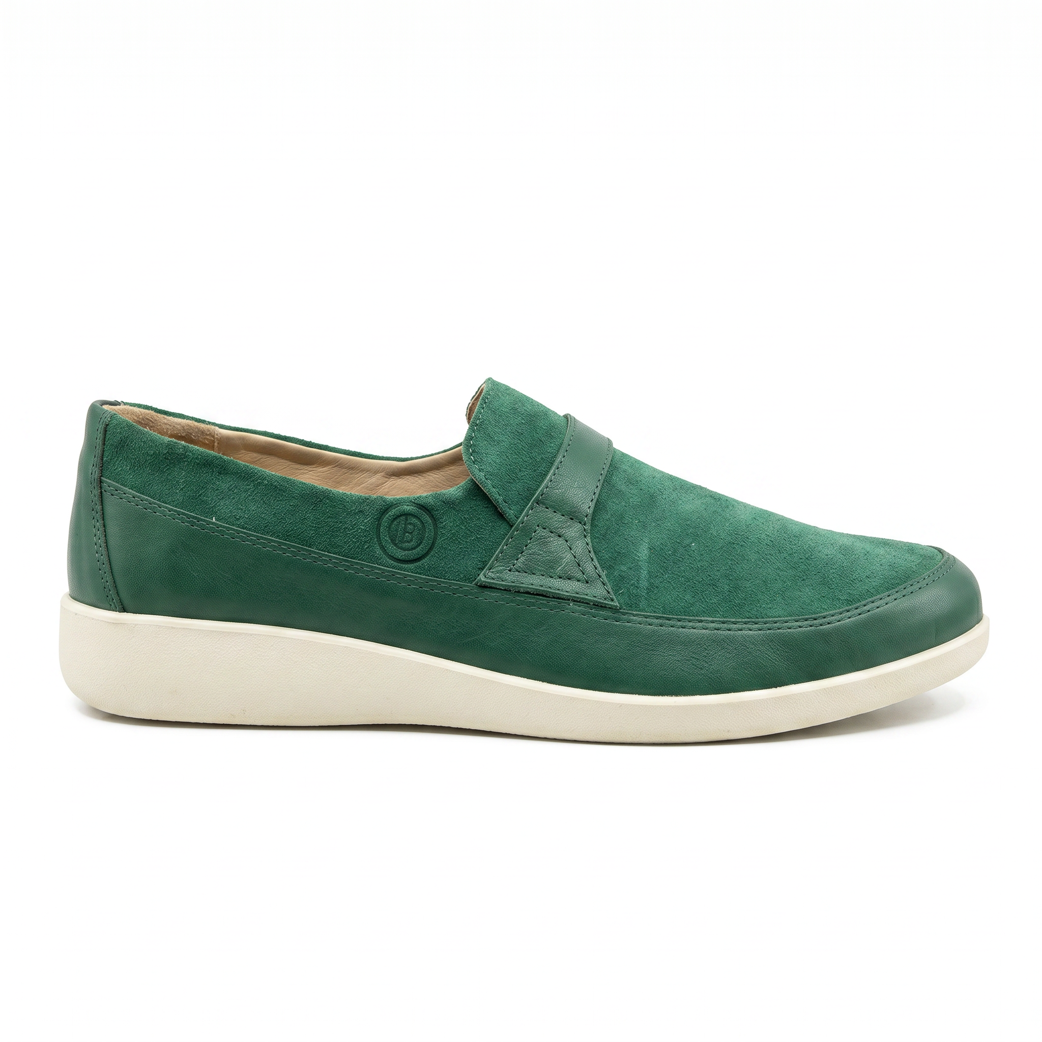 Johnny Famous Bally Style Tribeca Men’s Green Leather and Suede Slip Ons