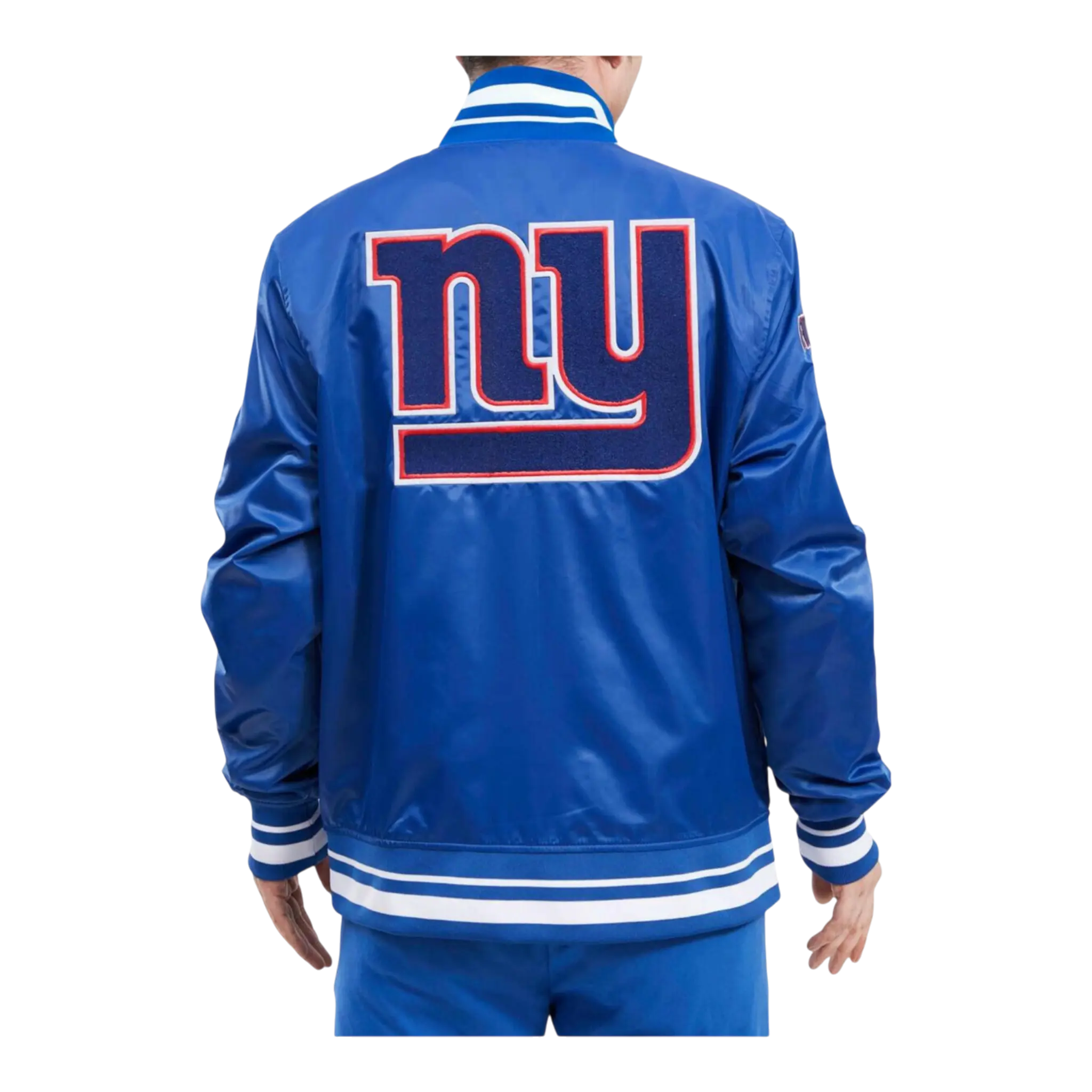 Pro Standard NFL New York Giants Mash Up Logo Satin Men's Jacket — Dodger Blue