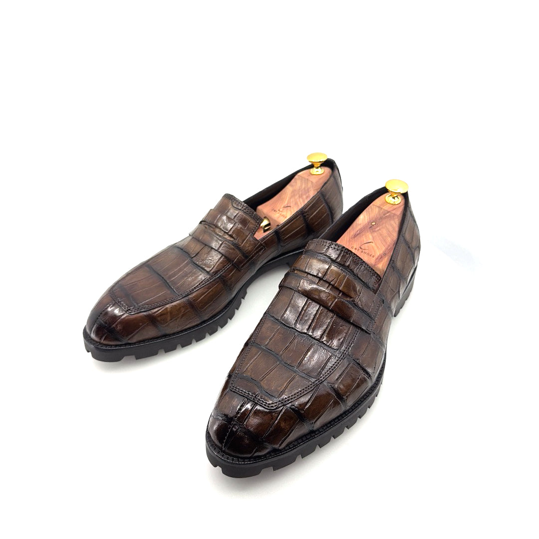 C&E Fashions Maurice Carolina Custom Made Alligator Loafer - Brown – product view 2