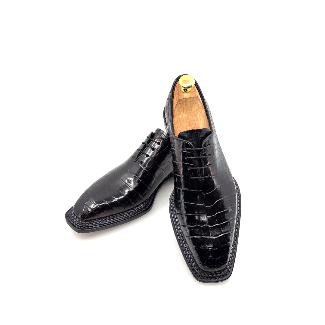 C&E Fashions Maurice Philadelphia Custom Made Alligator Oxford - Black