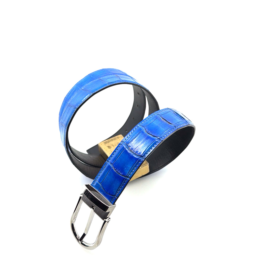 Maurice Custom Alligator Belt - Blue