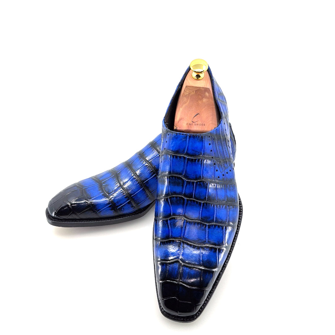C&E Fashions Maurice Seattle Alligator Shoe Blue – product view 5