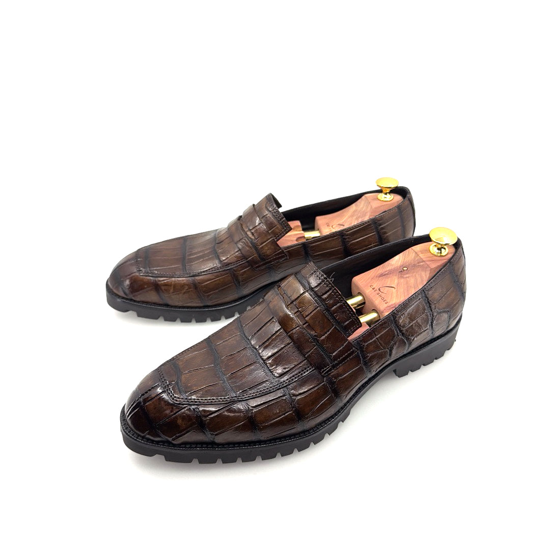 C&E Fashions Maurice Carolina Custom Made Alligator Loafer - Brown – product view 3