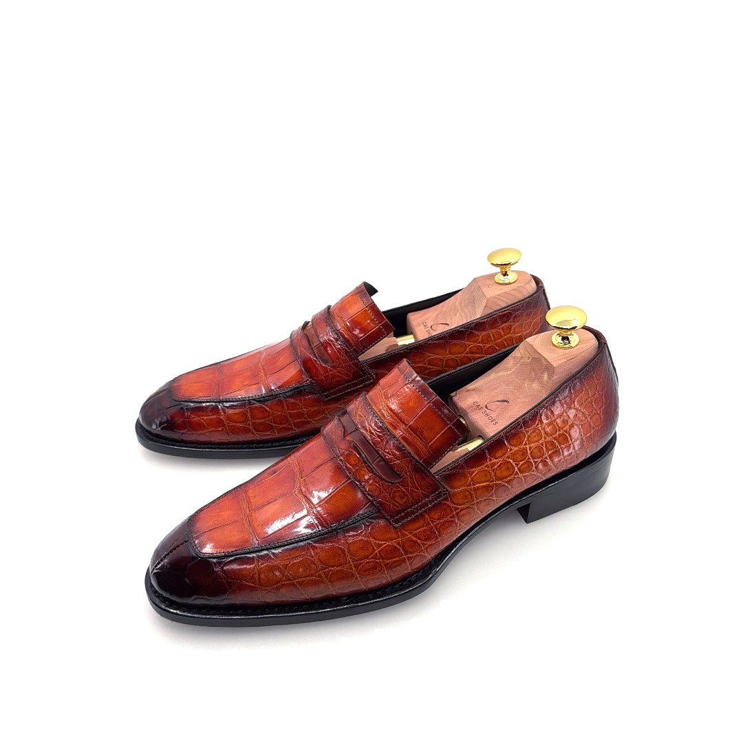 C&E Fashions Maurice Custom Made Mirage Alligator Loafer - Cognac – product view 3