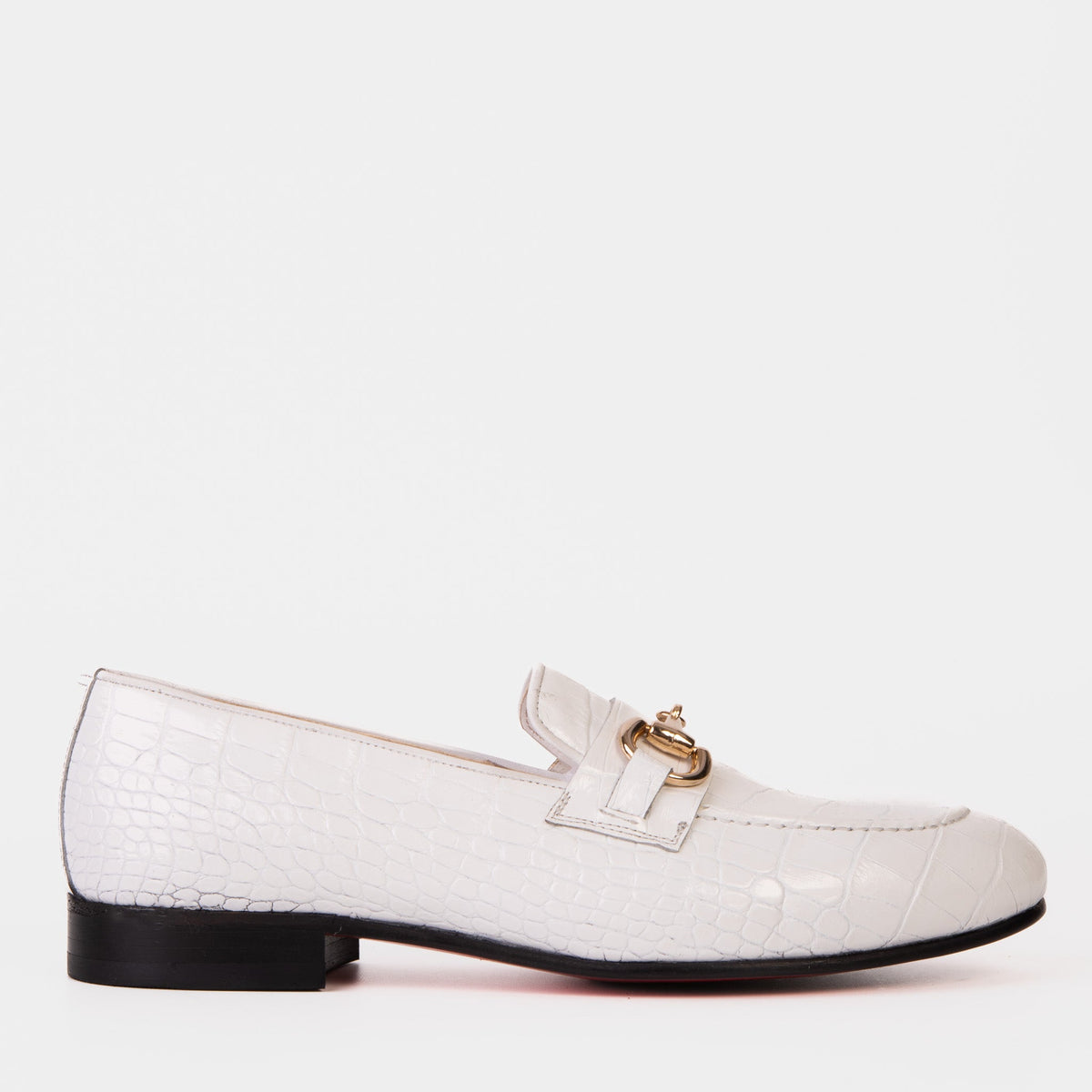 Vinci Leather The Monaco White Leather Men Shoe Bit Loafer – product view 1