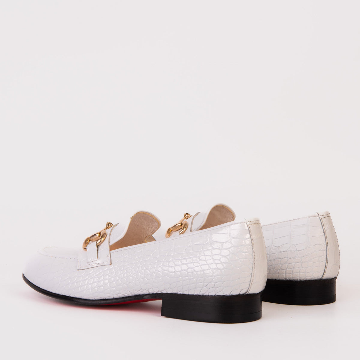 Vinci Leather The Monaco White Leather Men Shoe Bit Loafer – product view 5