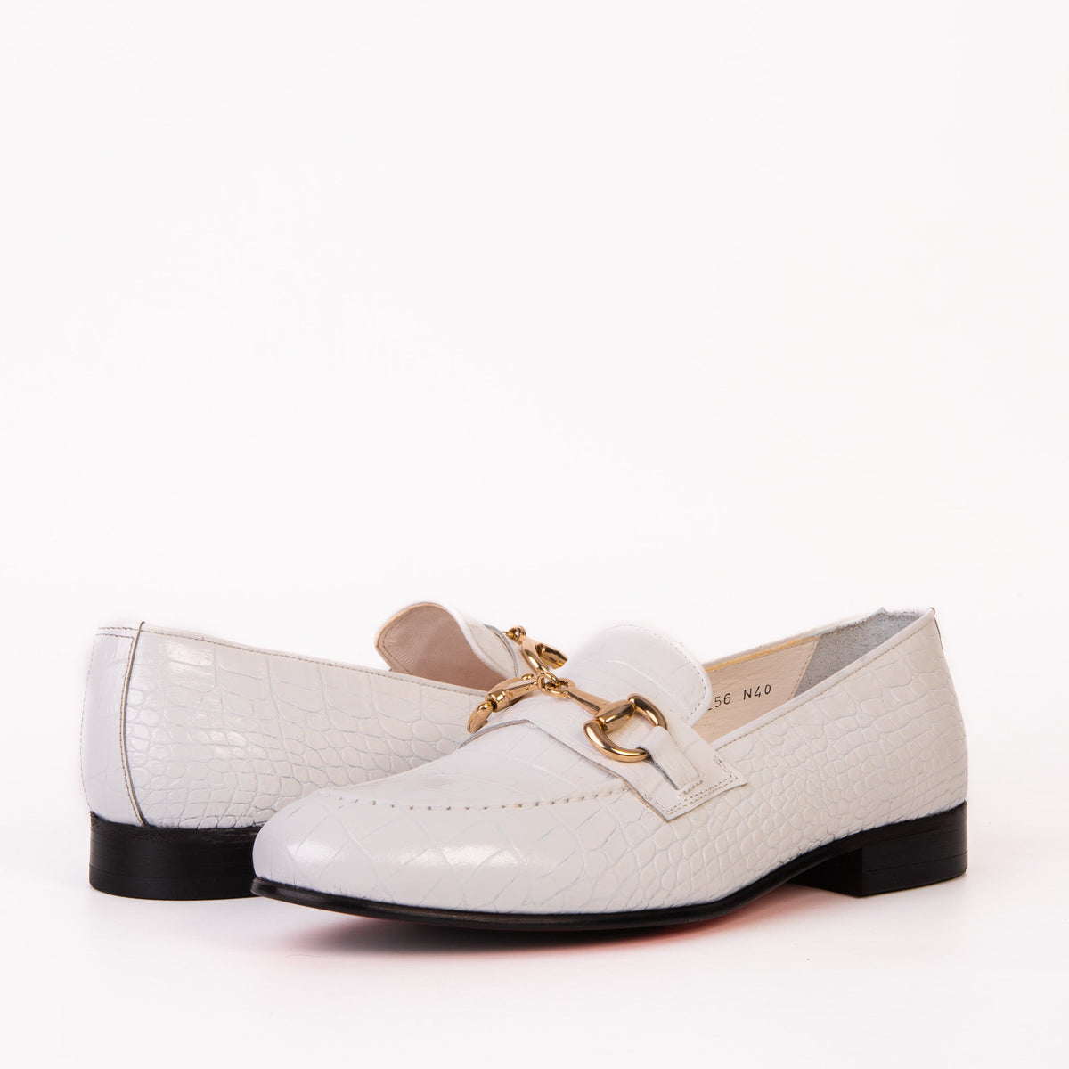 Vinci Leather The Monaco White Leather Men Shoe Bit Loafer – product view 4