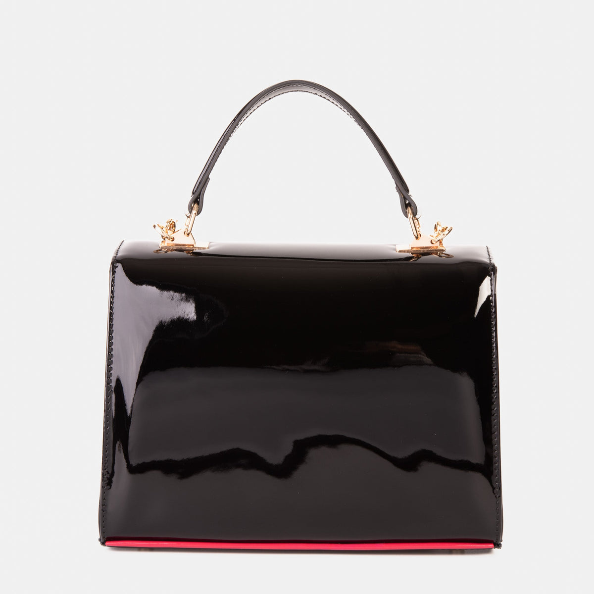 Vinci Leather The Ege Black Patent Leather Handbag