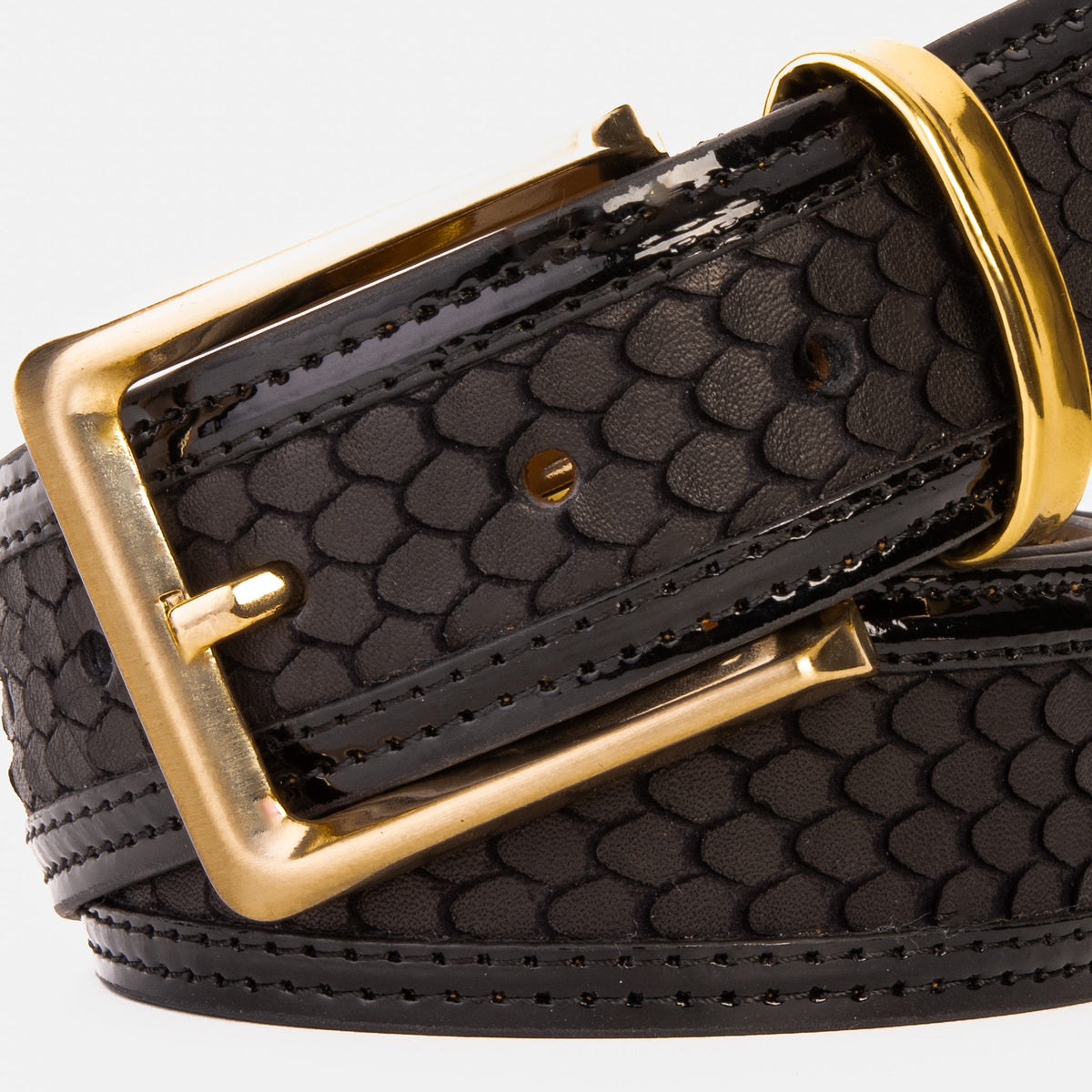 Vinci Leather The Monarch Black Leather Belt – product view 4