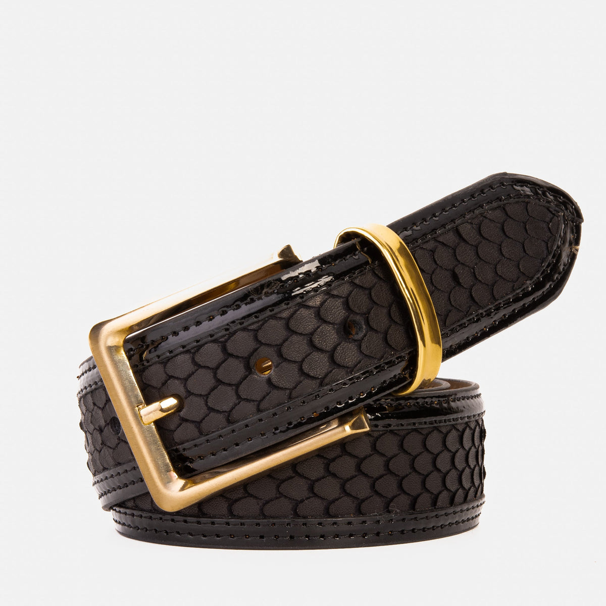 Vinci Leather The Monarch Black Leather Belt – product view 1