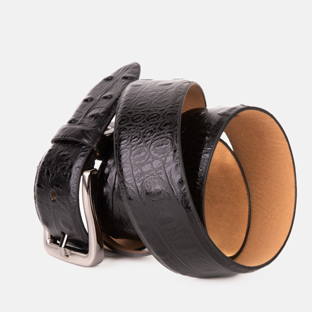 Vinci Leather Randor Black Leather Belt – product view 3