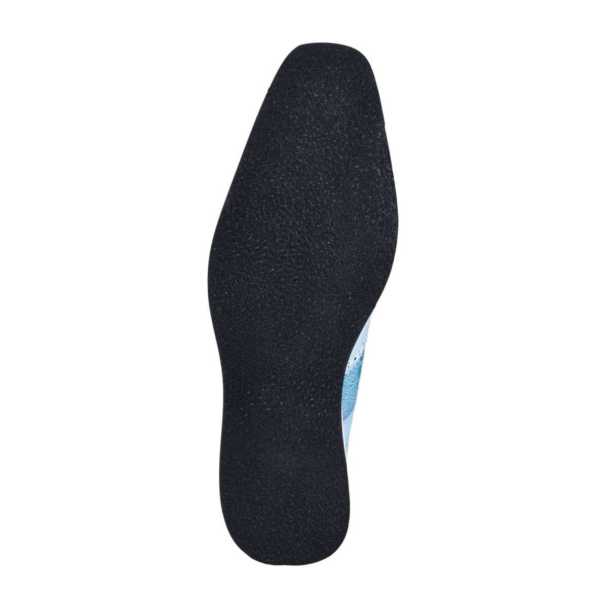 Liberty Zeno Roy men’s leather wingtip shoe in P.Blue (light blue), outsole view