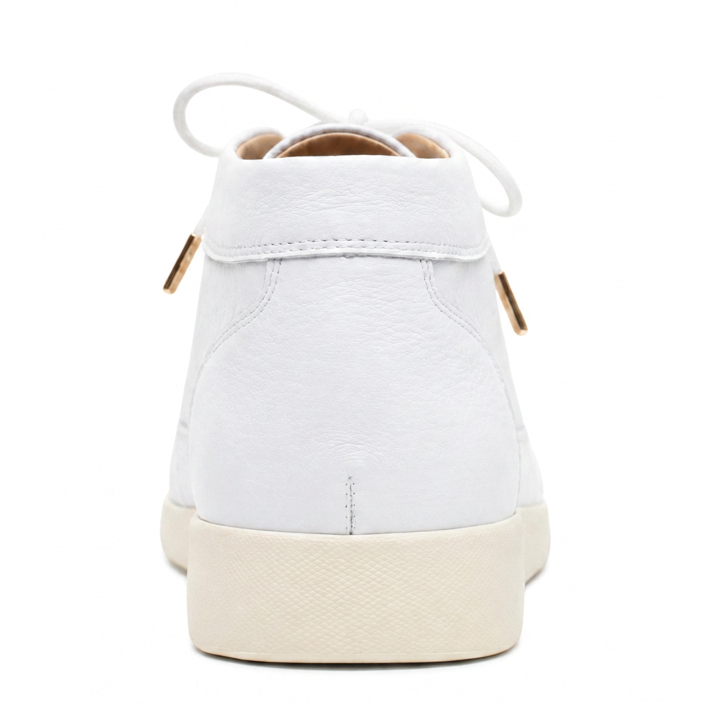 Johnny Famous Central Park Men's White Nappa Leather & Suede High-Top Sneakers | Retro Bally-Inspired