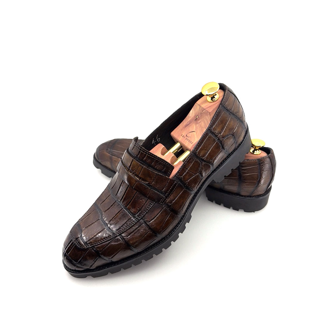 C&E Fashions Maurice Carolina Custom Made Alligator Loafer - Brown – product view 6