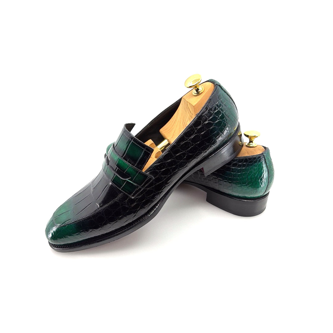C&E Fashions Maurice Mirage Custom Made Alligator Loafer - Green – product view 6