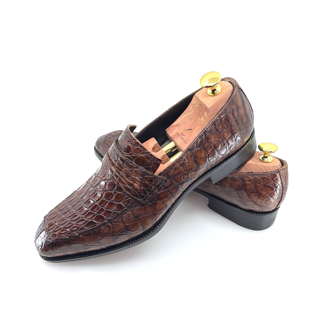 C&E Fashions Maurice Custom Made Mirage Alligator Loafer - Brown – product view 6