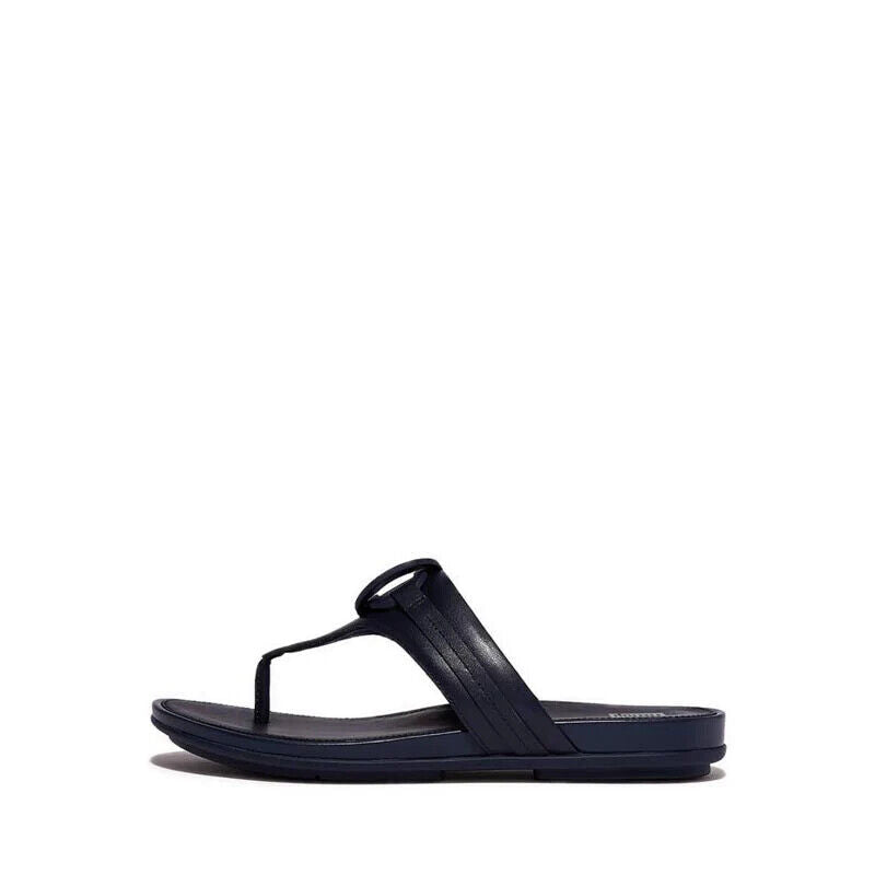 FitFlop Gracie Thong Circlet Toe Post Women's Sandals — Navy Leather