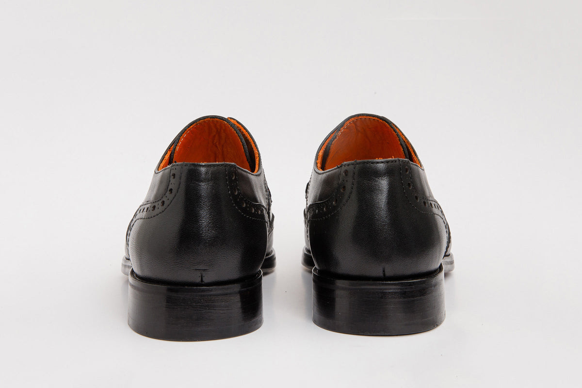 Vinci Leather The Neiva Black & White Wingtip Semi Brogue Derby Men Shoe – product view 4