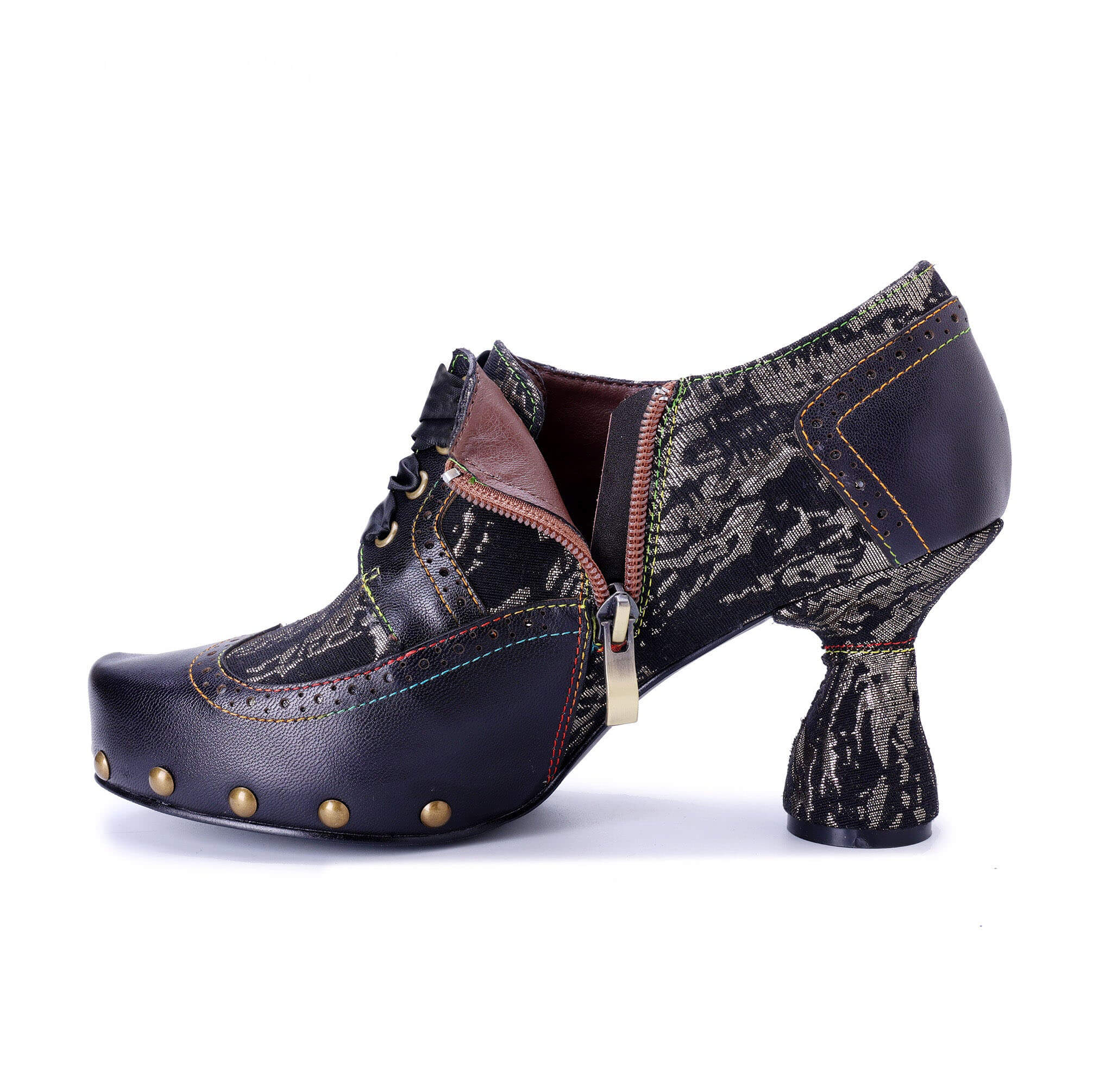 Colorstepshoes Retro Handmade Leather Pumps