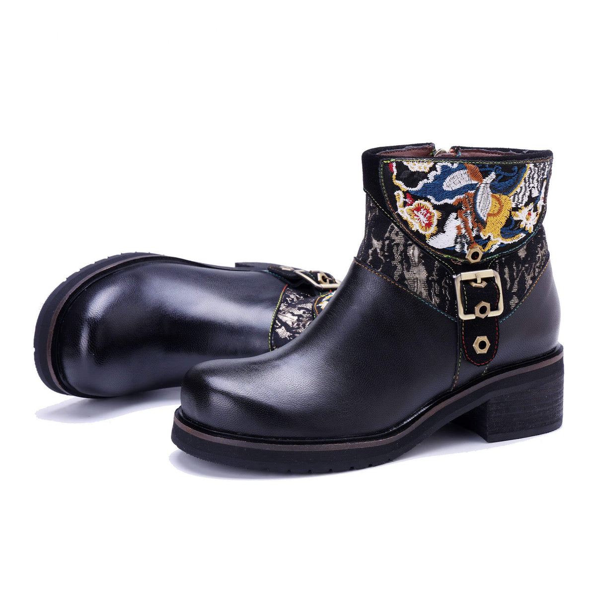 Coloestepshoes Embroidered Elegance Ankle Boots – product view 2