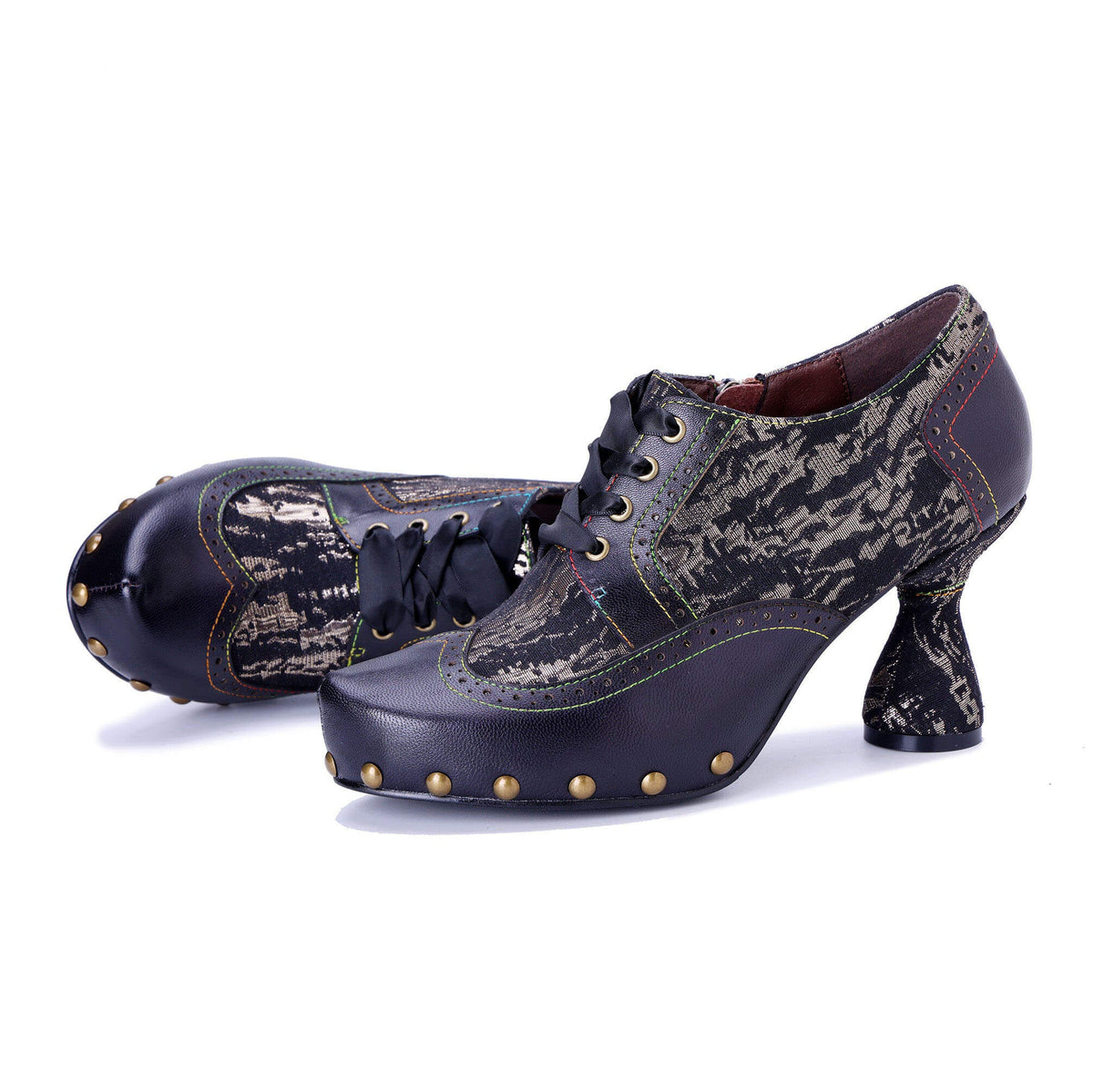 Colorstepshoes Retro Handmade Leather Pumps – product view 2