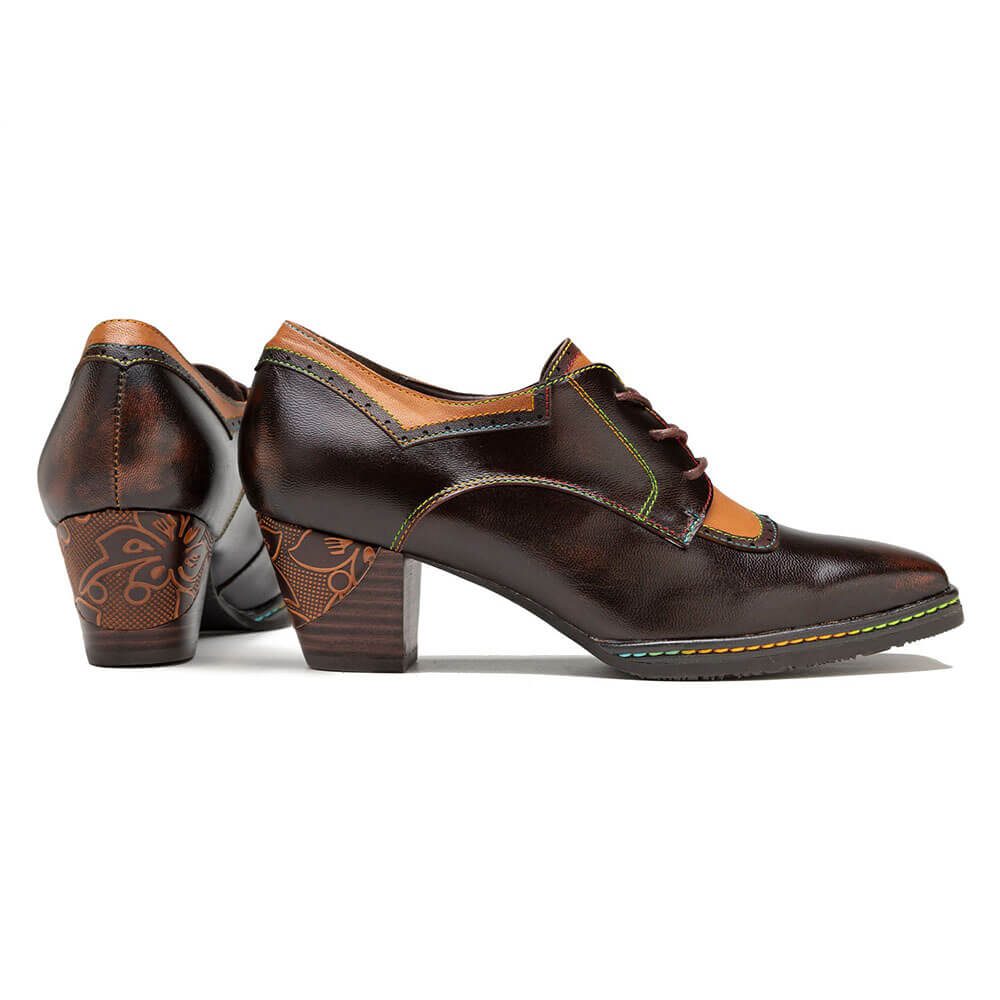 Vintage Elegant Square Toe Leather Shoes – product view 9