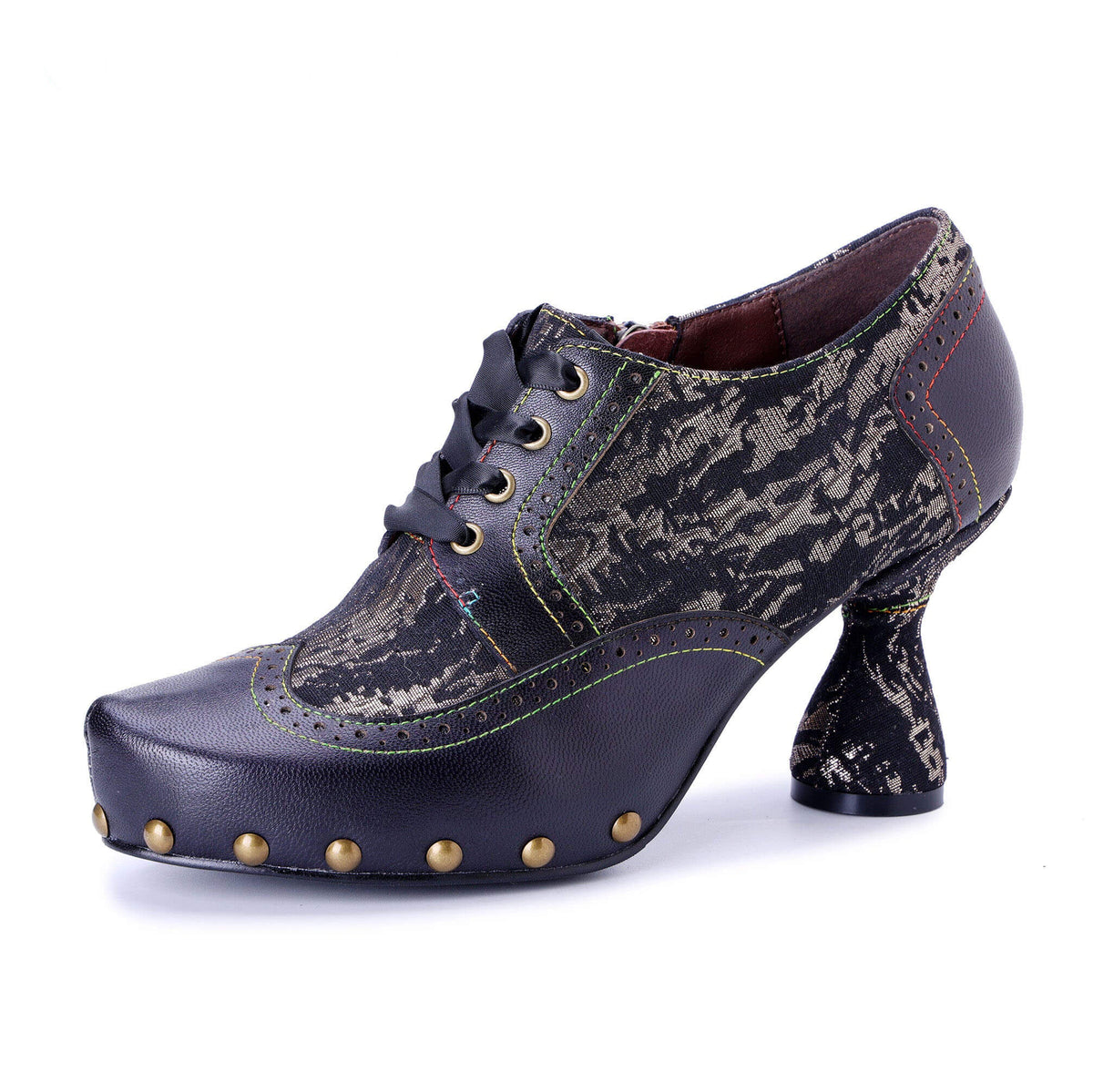 Colorstepshoes Retro Handmade Leather Pumps – product view 5