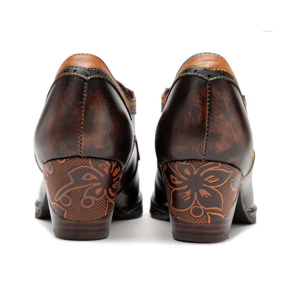 Vintage Elegant Square Toe Leather Shoes – product view 10