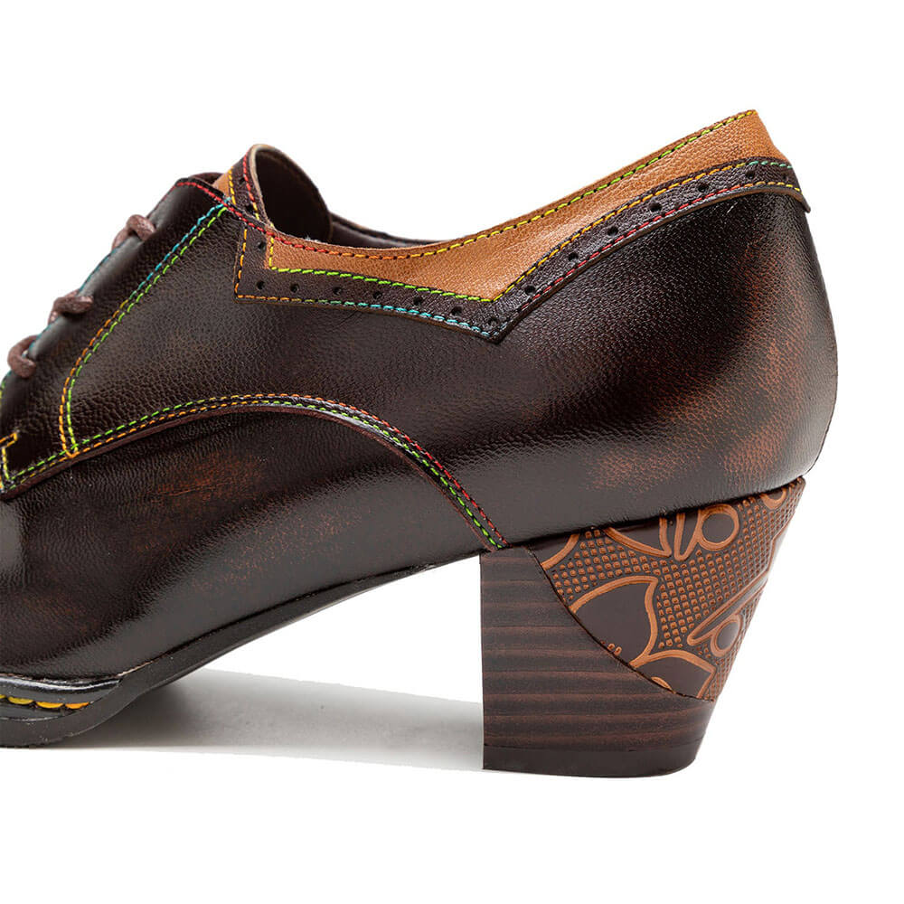 Vintage Elegant Square Toe Leather Shoes – product view 13